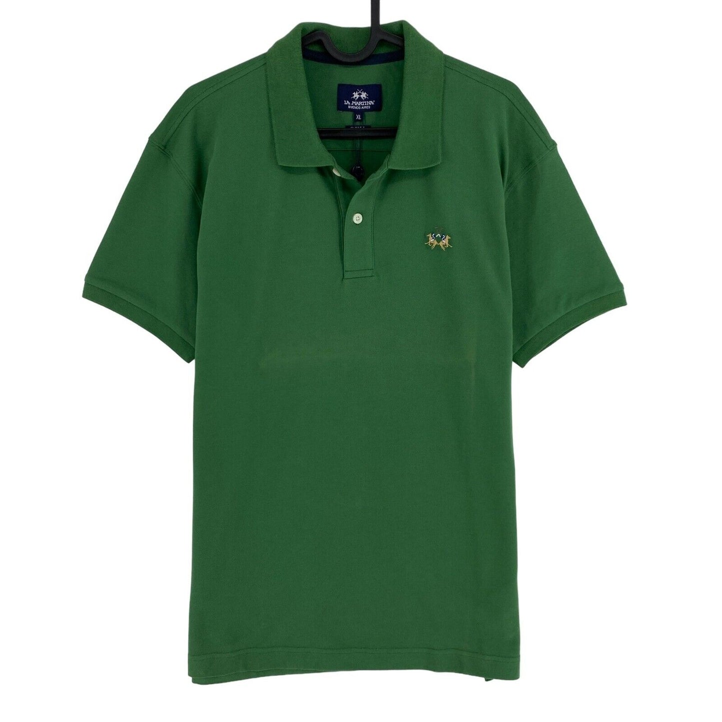 LA MARTINA Green Piquet Stretch Short Sleeves Slim Fit Polo Shirt Size XL