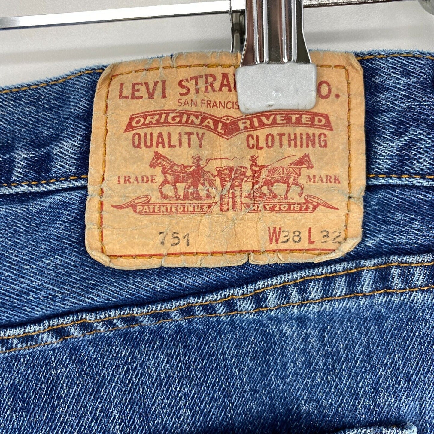 Levi's 751 Blue Regular Straight Fit Jeans W38 L30