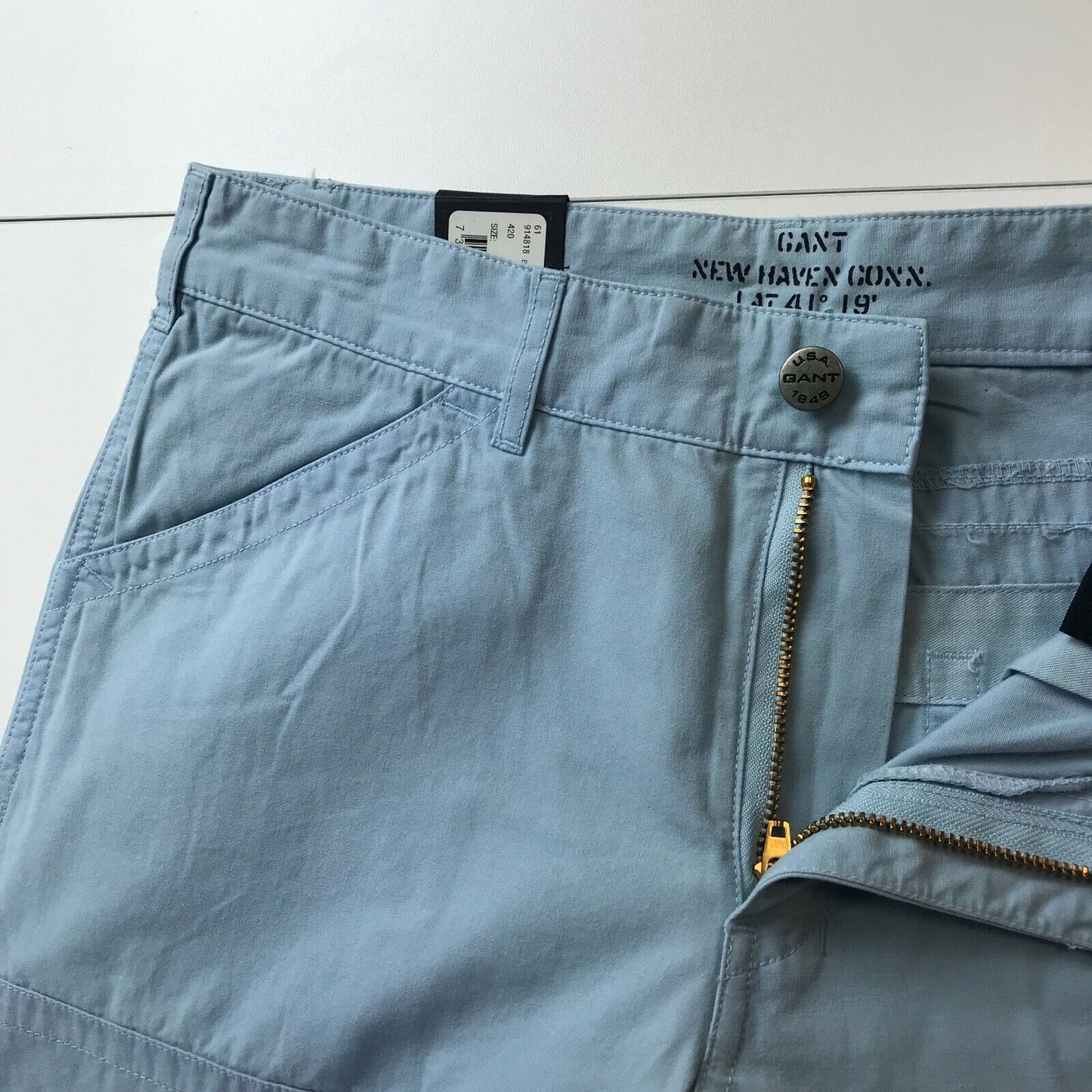 GANT Boys Blue Regular Straight Fit Chino Trousers Size XXXL 3XL 170 CM 15 Years