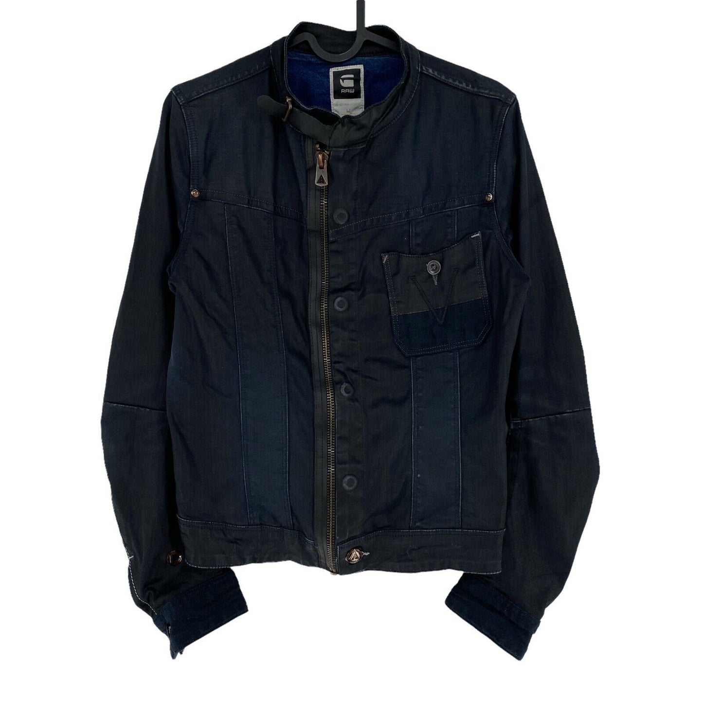 G-STAR RAW COMIC 5620 Marineblaue Jacke aus Baumwollmischung, Größe M