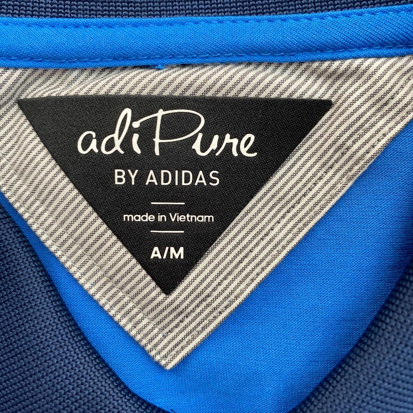 Adidas Adipure Golf Blaues Poloshirt Größe M