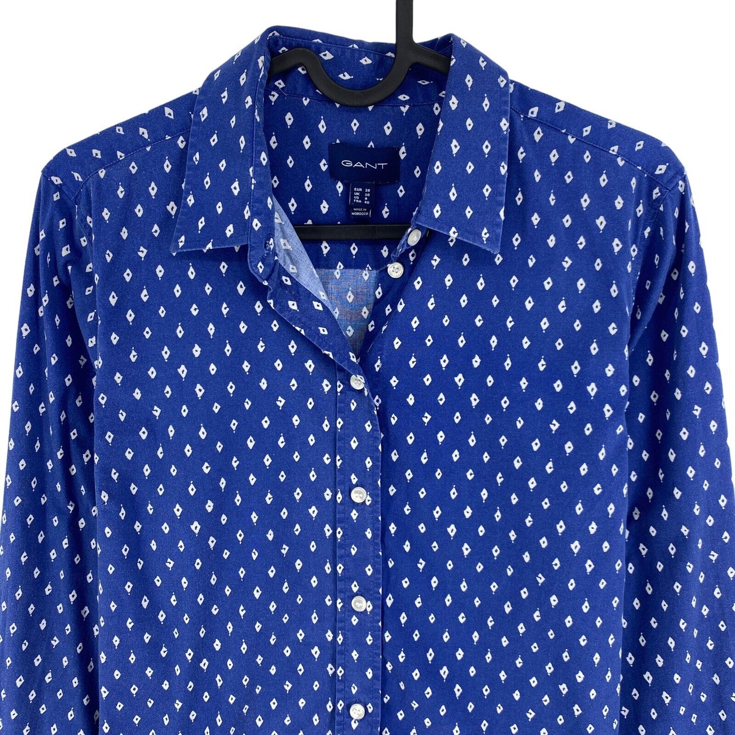 GANT Blue Argyle Shirt Size EU 38 UK 10 US 8