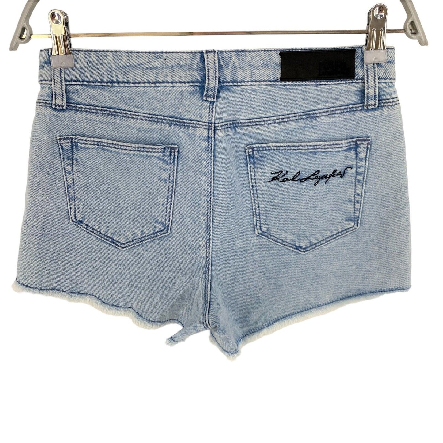 Karl Lagerfeld Blue Girlfriend Distressed Denim Shorts Size W25