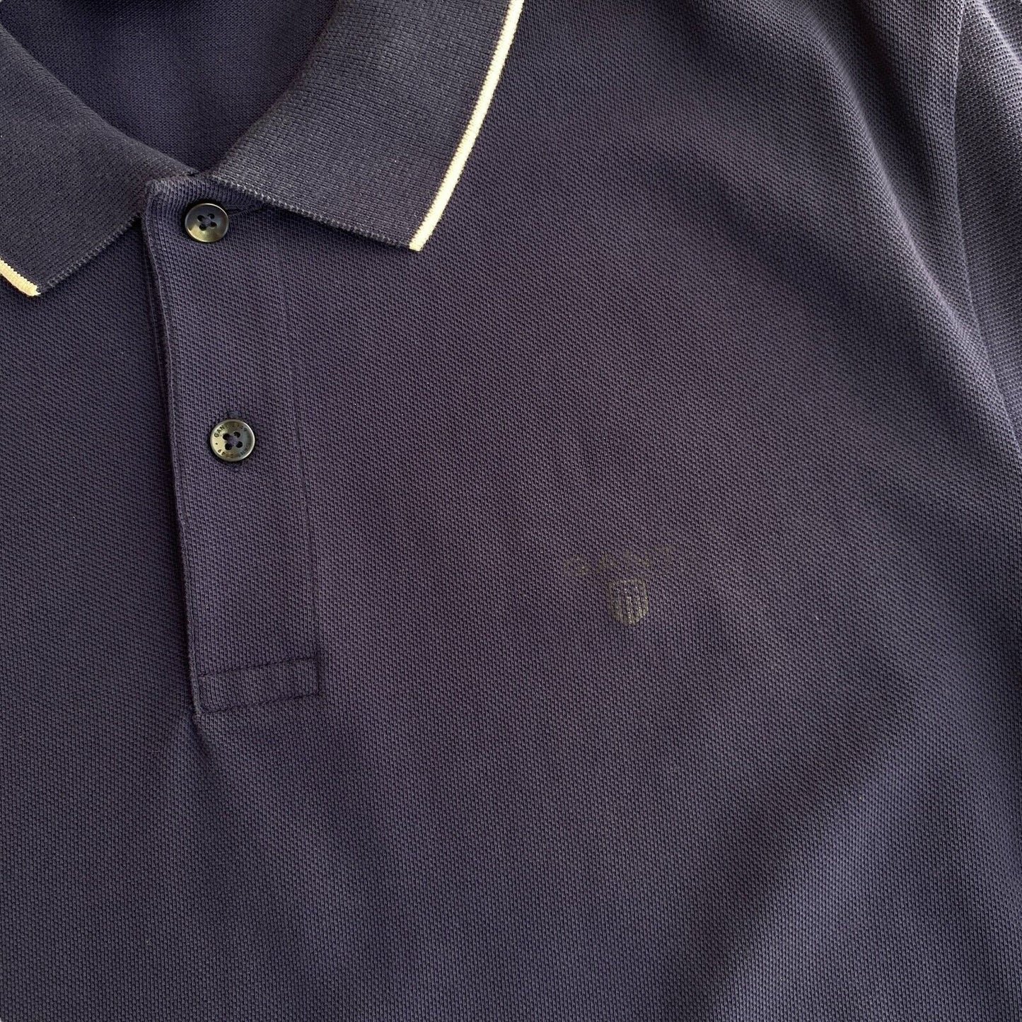 GANT Navy Blue Tech Prep Regular Pique Rugger Polo Shirt Size L