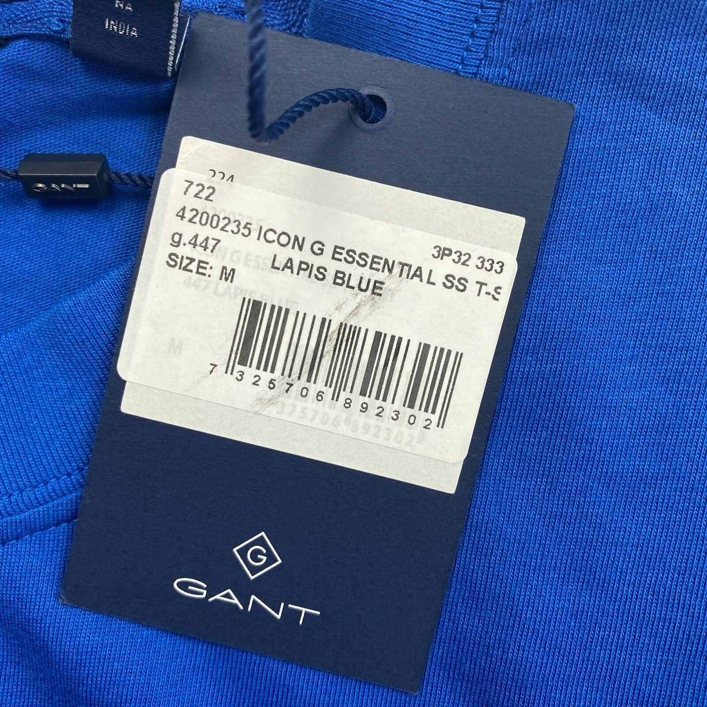 GANT Blue Icon G Essential Crew Neck T Shirt Size M