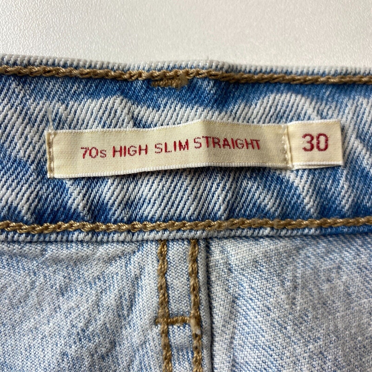 Levi's Premium Damen Jeans im 70er-Jahre-Stil mit hoher Taille und schmaler Passform, W30 L31, Blau