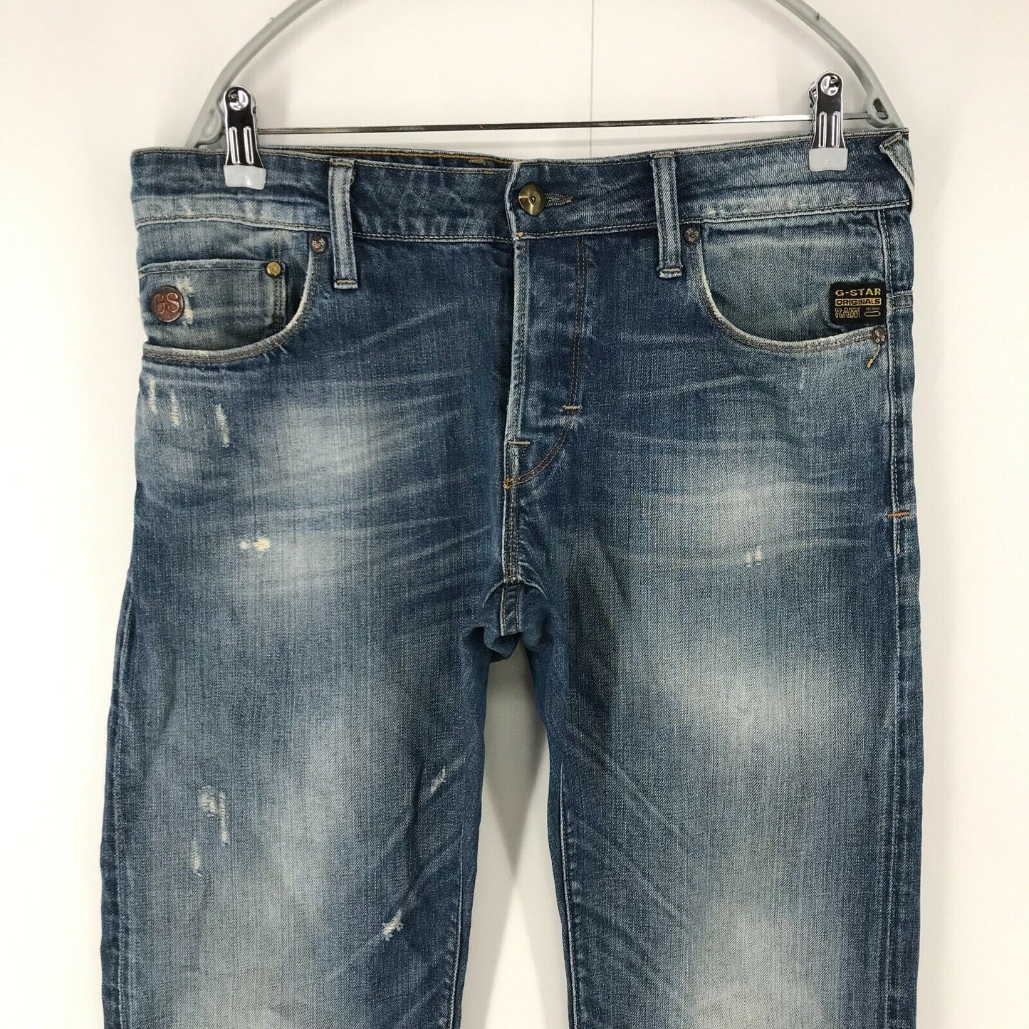 G-STAR RAW HELLER LOW Blue Regular Straight Fit Jeans W33 L34