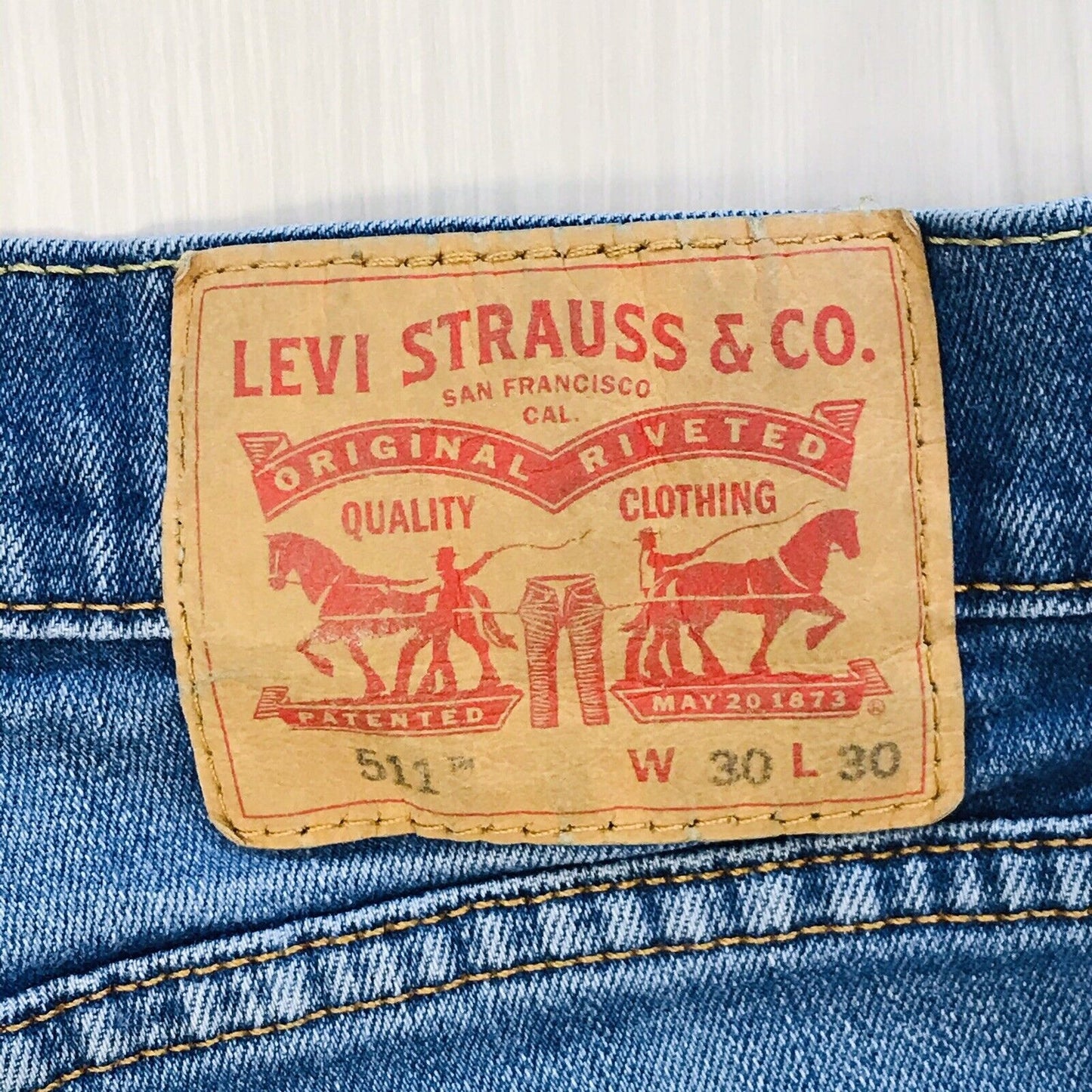 Levi's 511 Custom Made Blue Slim Fit Cut-Off Shorts Size W30