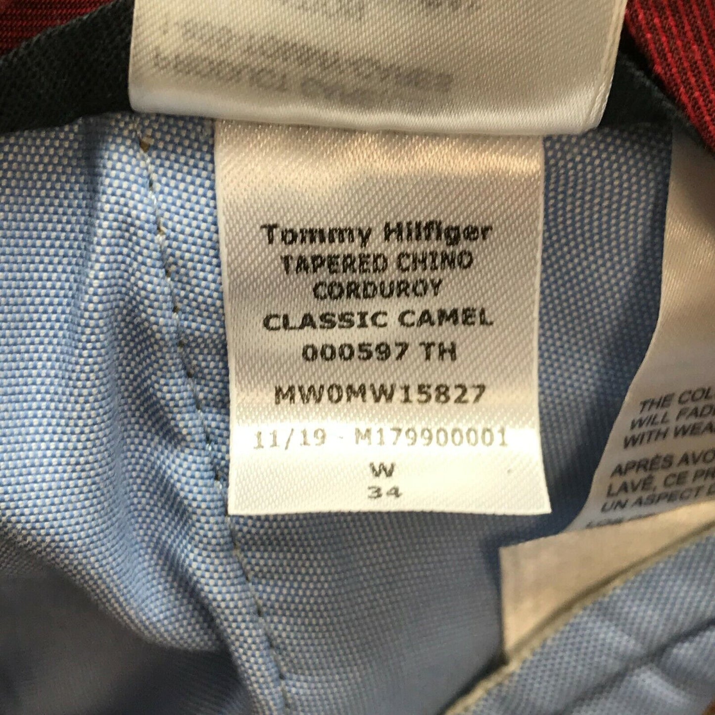 Tommy Hilfiger – Cordhose mit normaler, konischer Passform, Braun, Größe W32