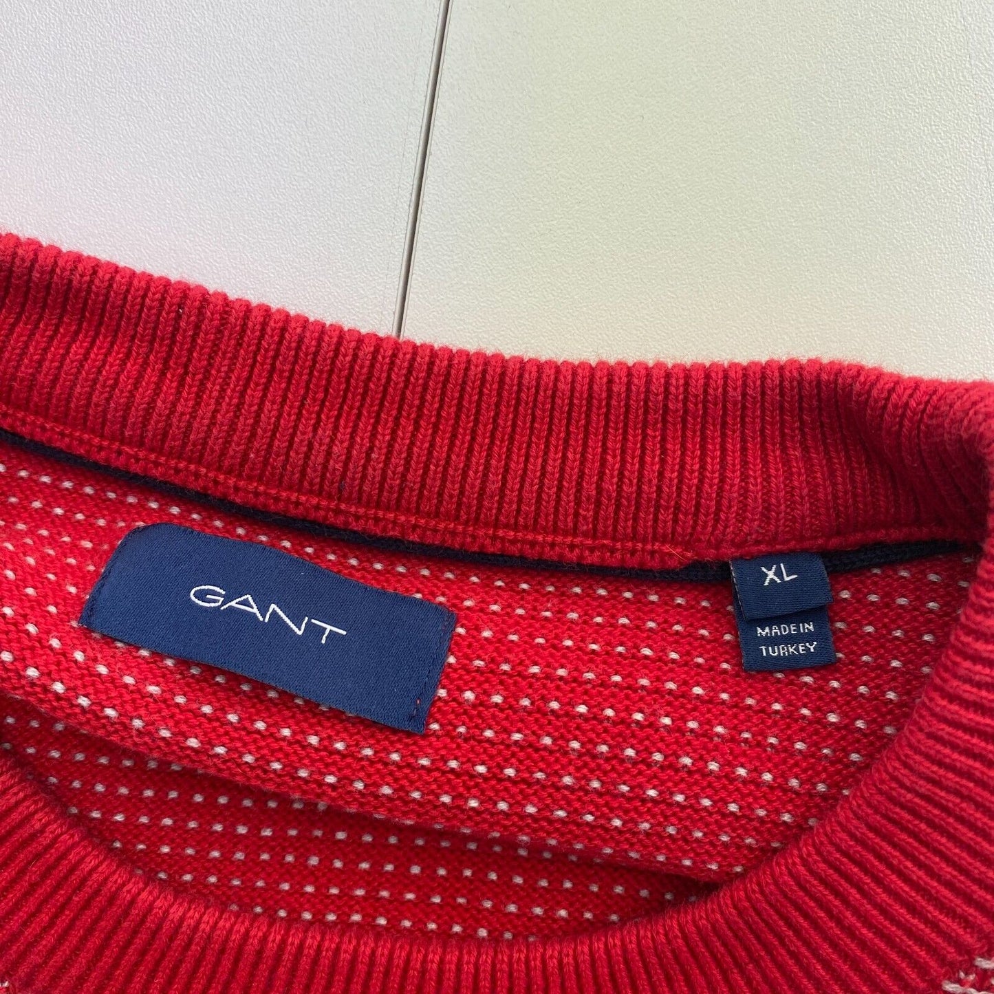 GANT Red Light Texture Crew Neck Sweater Pullover Size XL