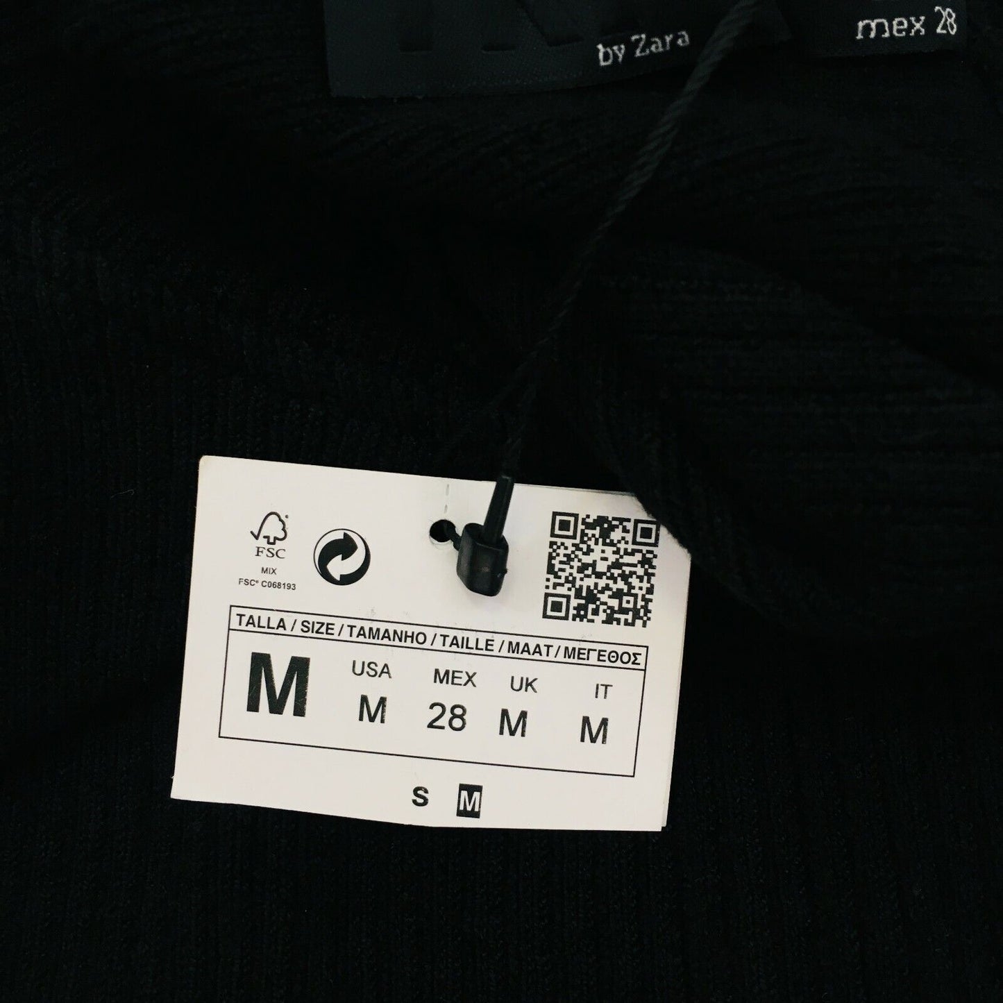 ZARA Black Cotton Blend Jumper Sweater Size M