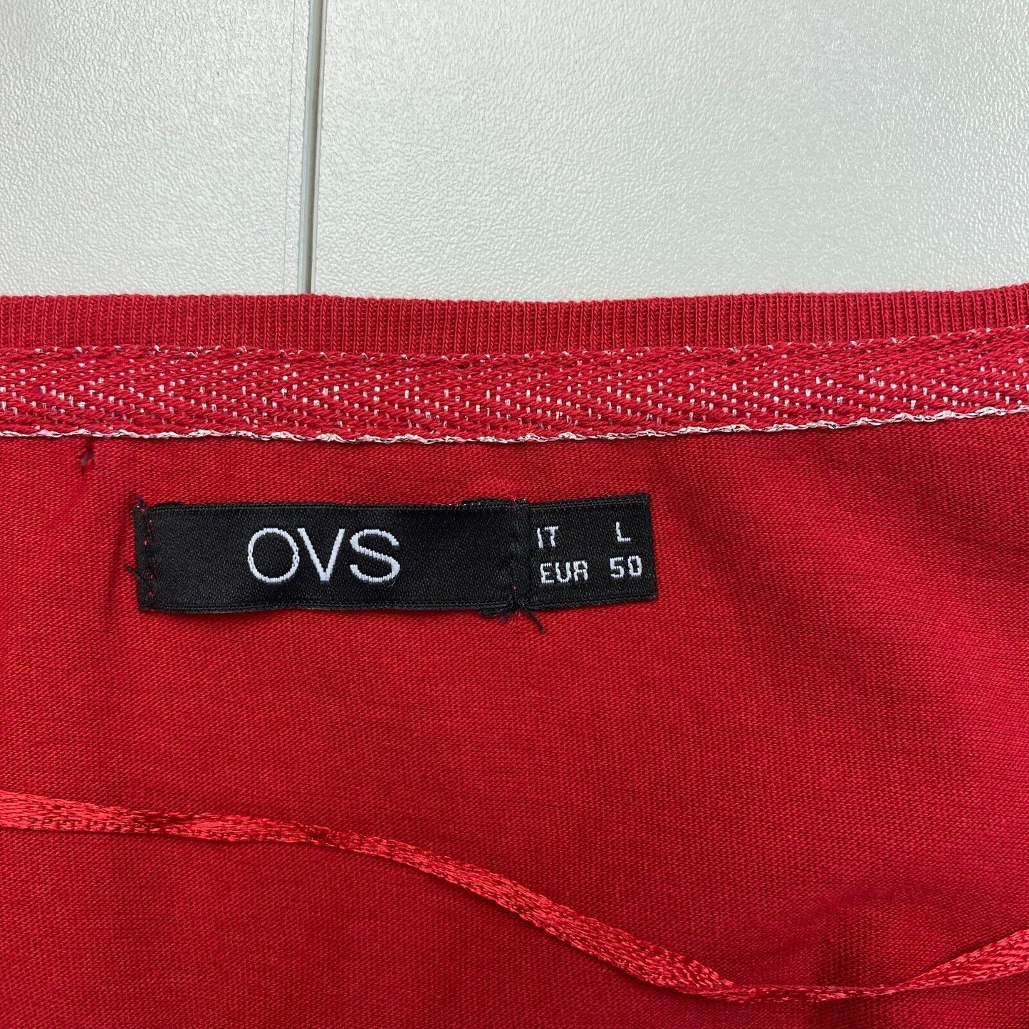 OVS Red Long Sleeves Crew Neck T Shirt Blouse Size L