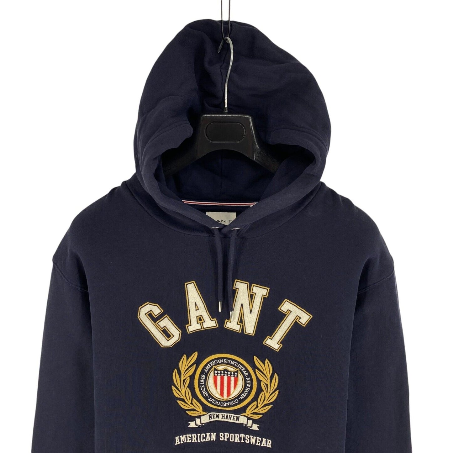 GANT Men Navy Blue Banner Shield Hoodie Sweater Jumper Size 3XL XXXL