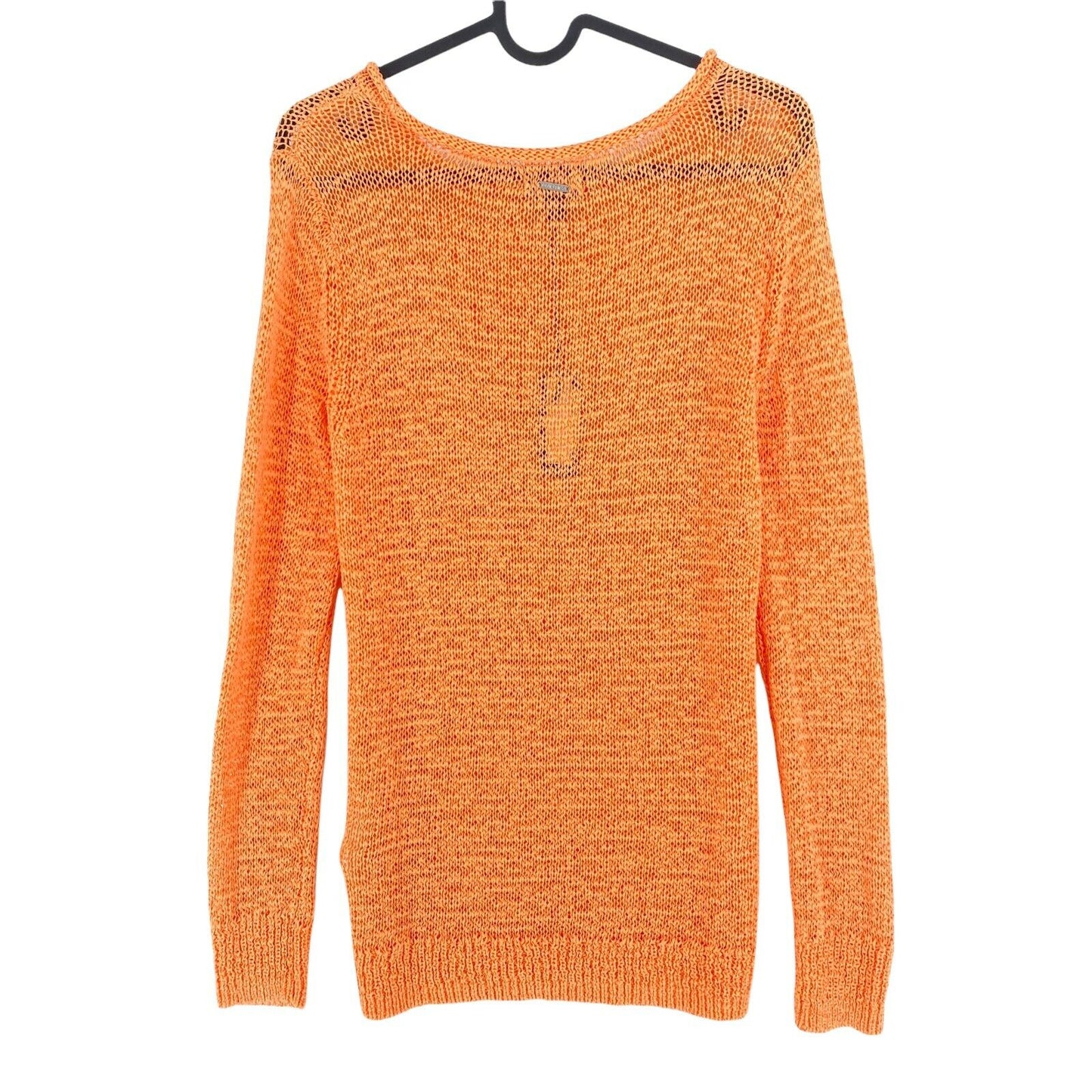 NAUTICA Orange Open Knit Crew Neck Jumper Sweater Size XS