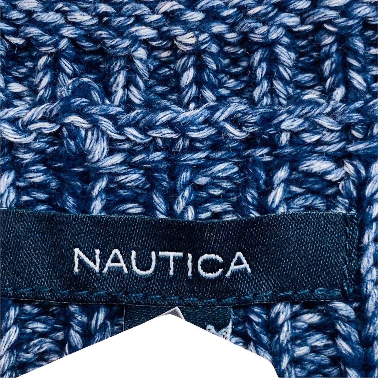 NAUTICA Navy Blue Knitted Crew Neck Sweater Jumper Size XS L