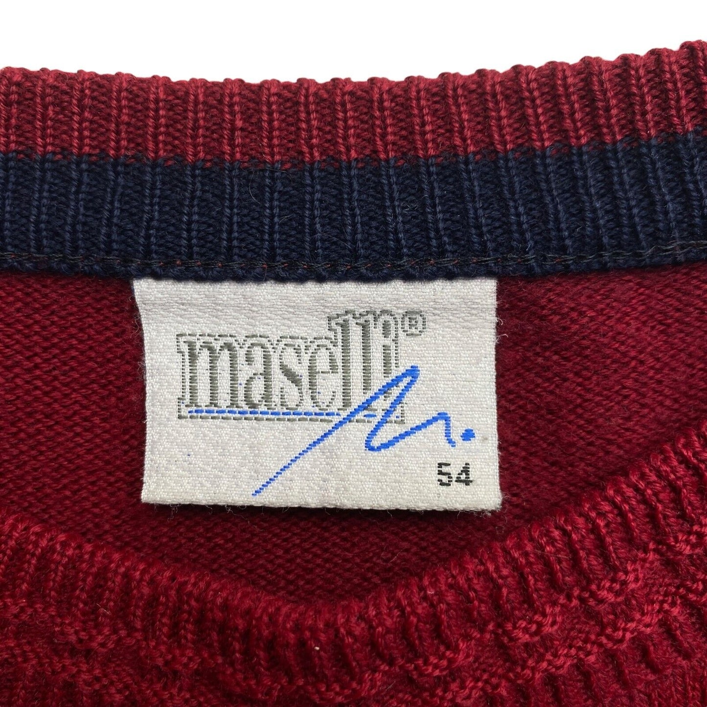 Cosby Vintage Retro 90s Maselli Red Sweater Pullover Size EU 54 UK/US 44