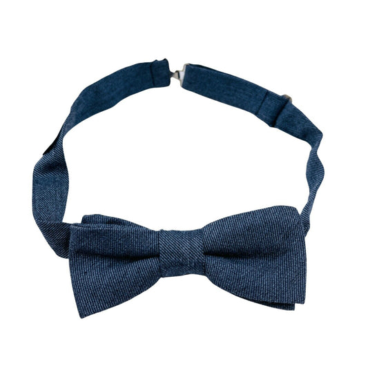 GANT Solid Blue 100% Silk Handsewn Bow Tie Made in Italy