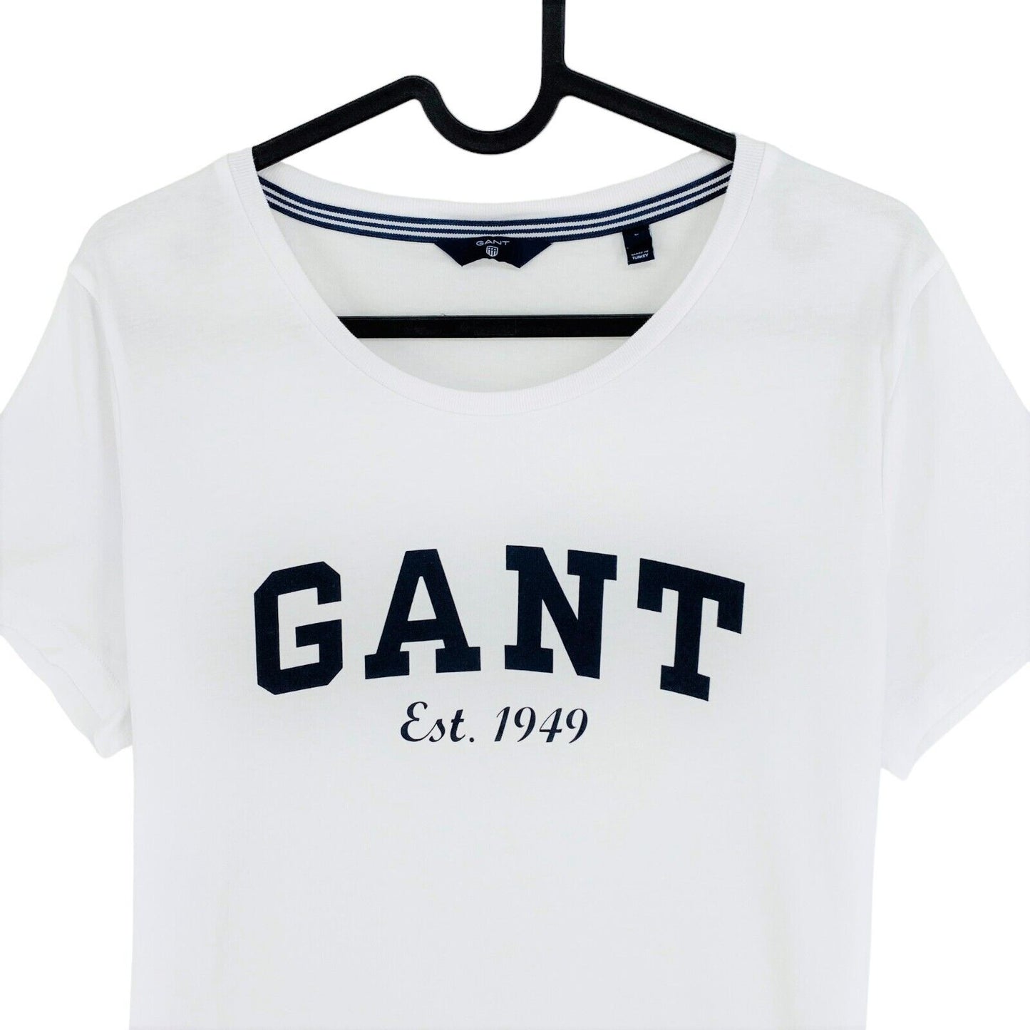 GANT White Logo Crew Neck T Shirt Size L