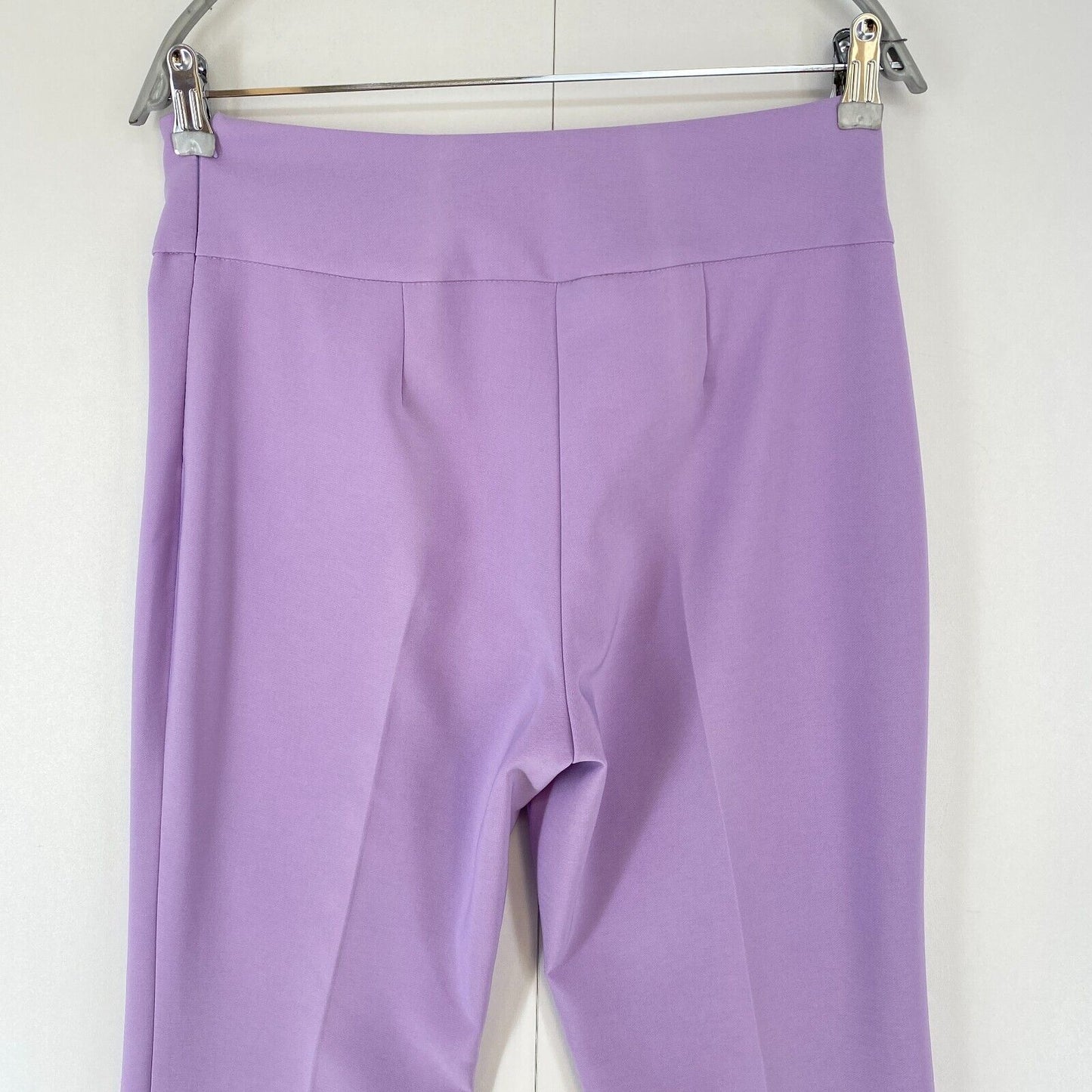 RINASCIMENTO Women Purple Slim Flared Fit Dress Trousers Size L W30 L34