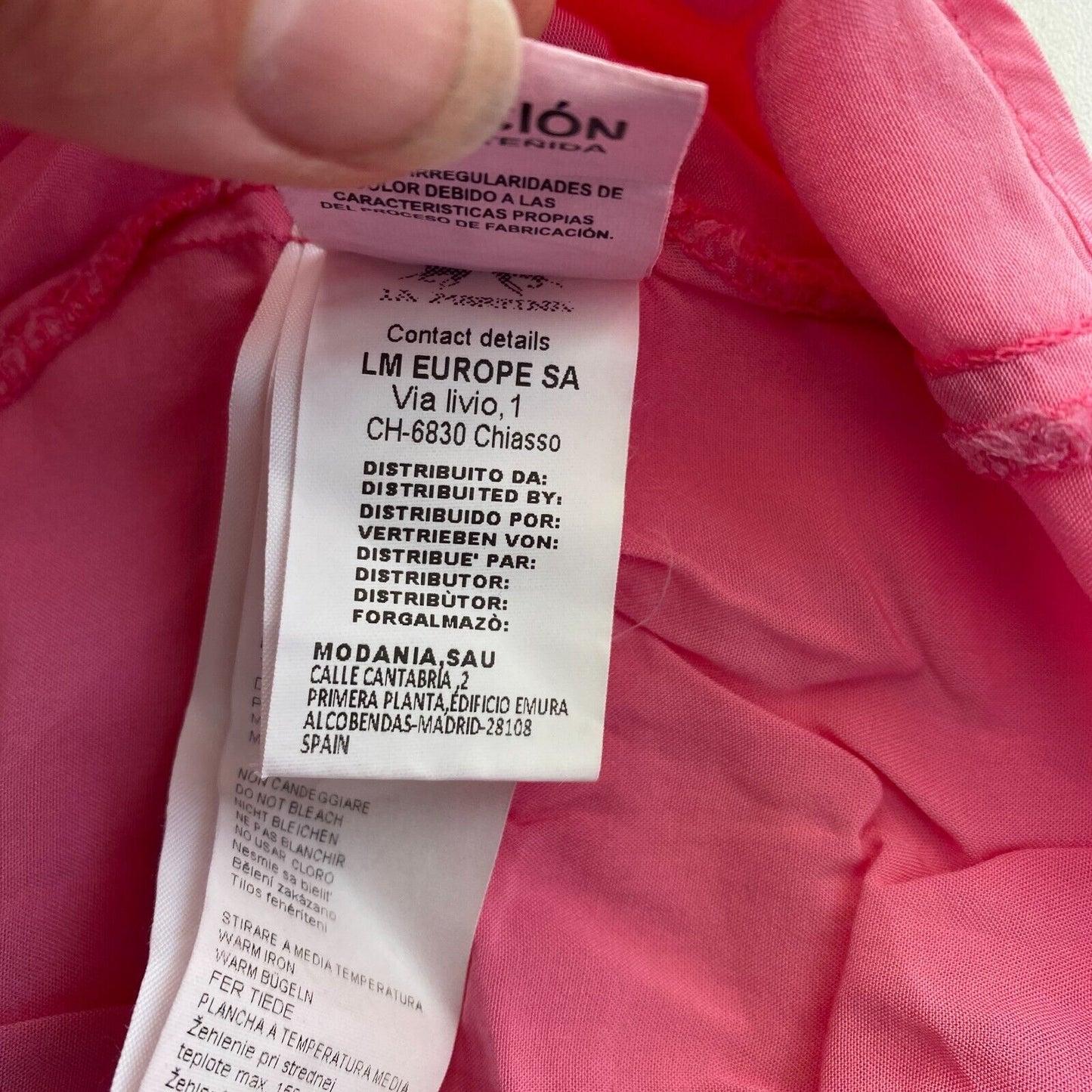 LA MARTINA Chemise Manches Longues en Sergé de Viscose Rose Taille 3 / M