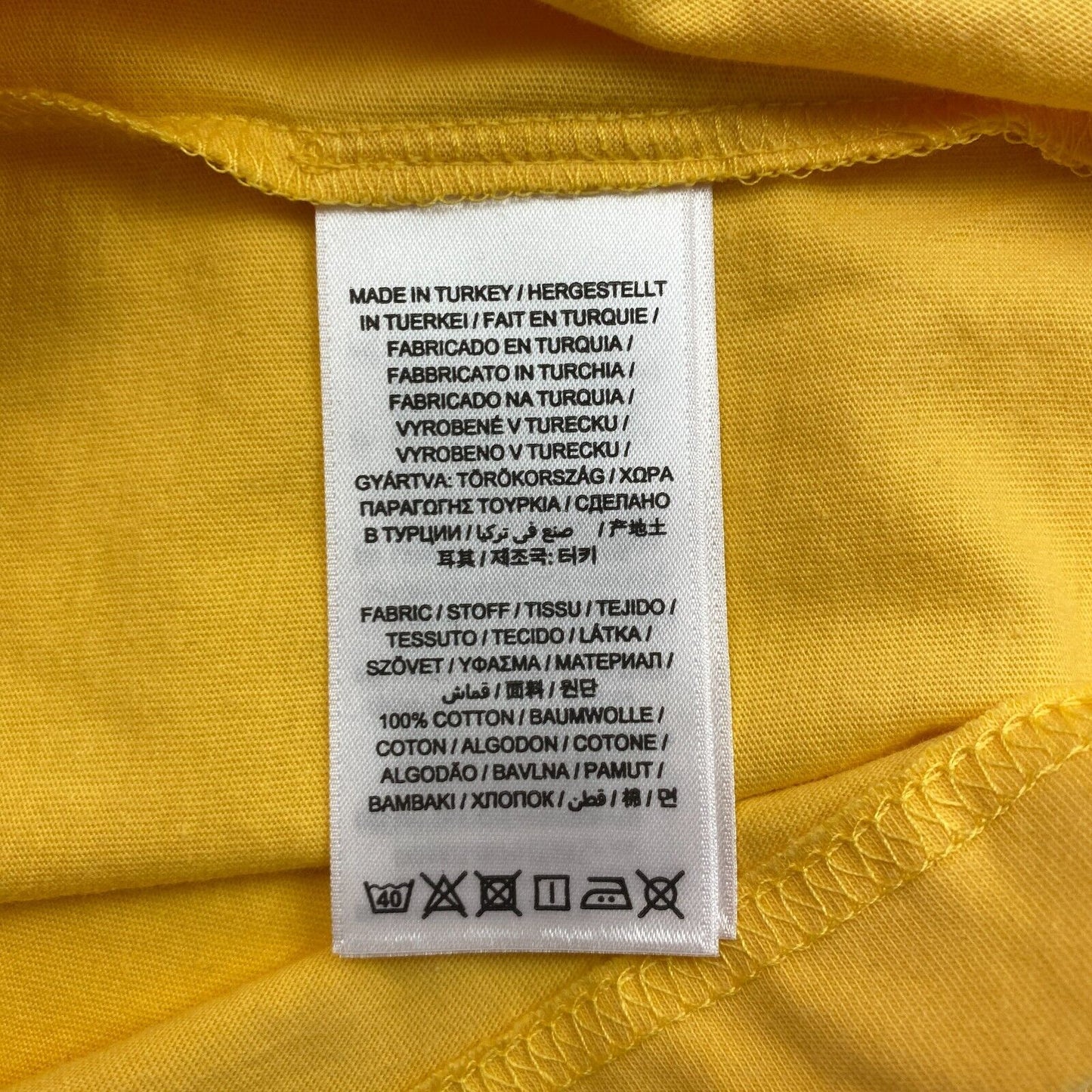 GANT Men Yellow Logo Crew Neck Short Sleeve T Shirt Size S