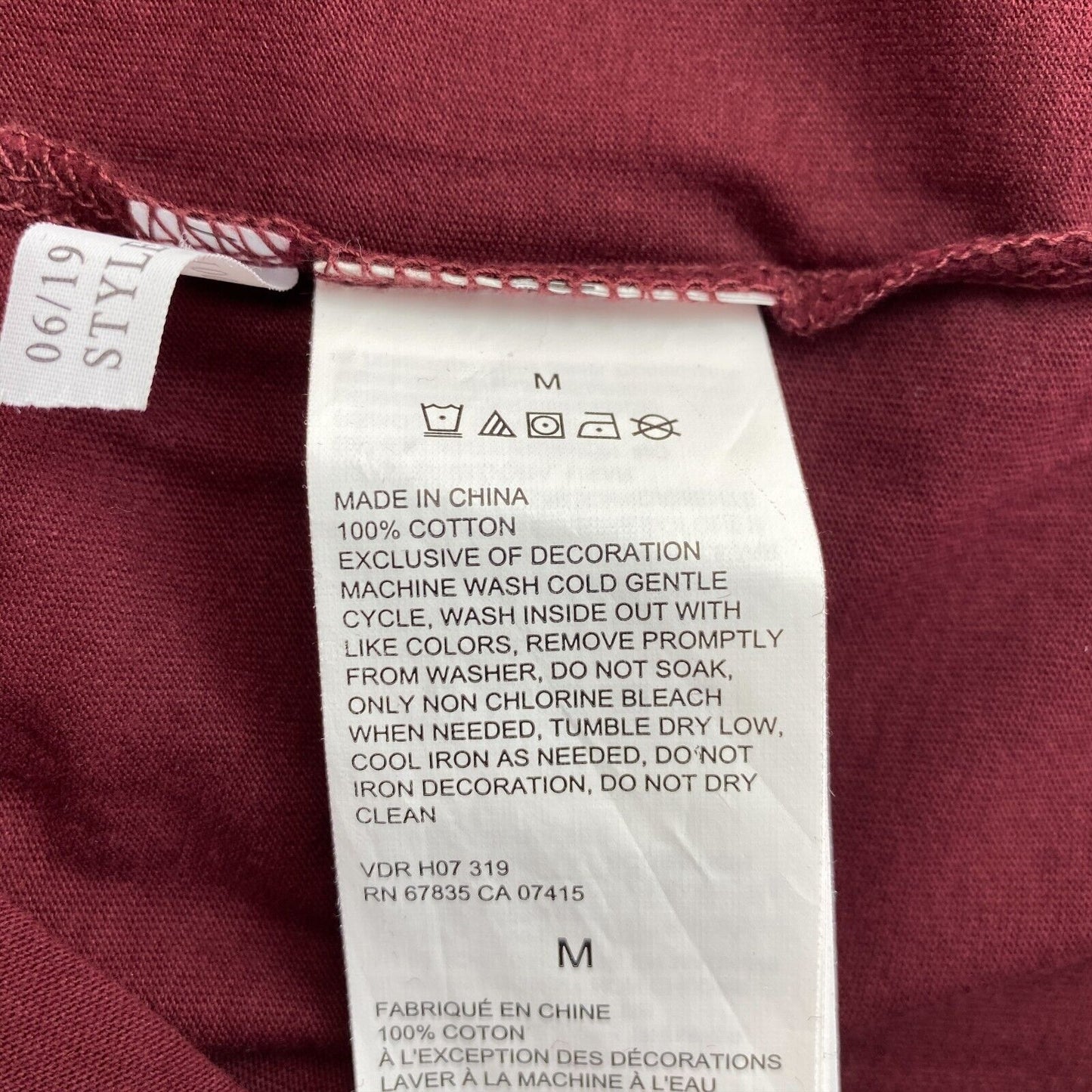 NAUTICA T-shirt à col rond imprimé graphique rouge foncé taille M