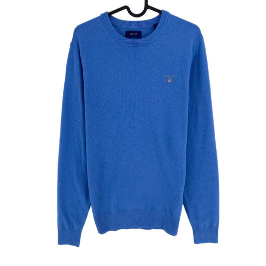 GANT Blauer Pullover aus Wollmischung mit Rundhalsausschnitt, Größe S