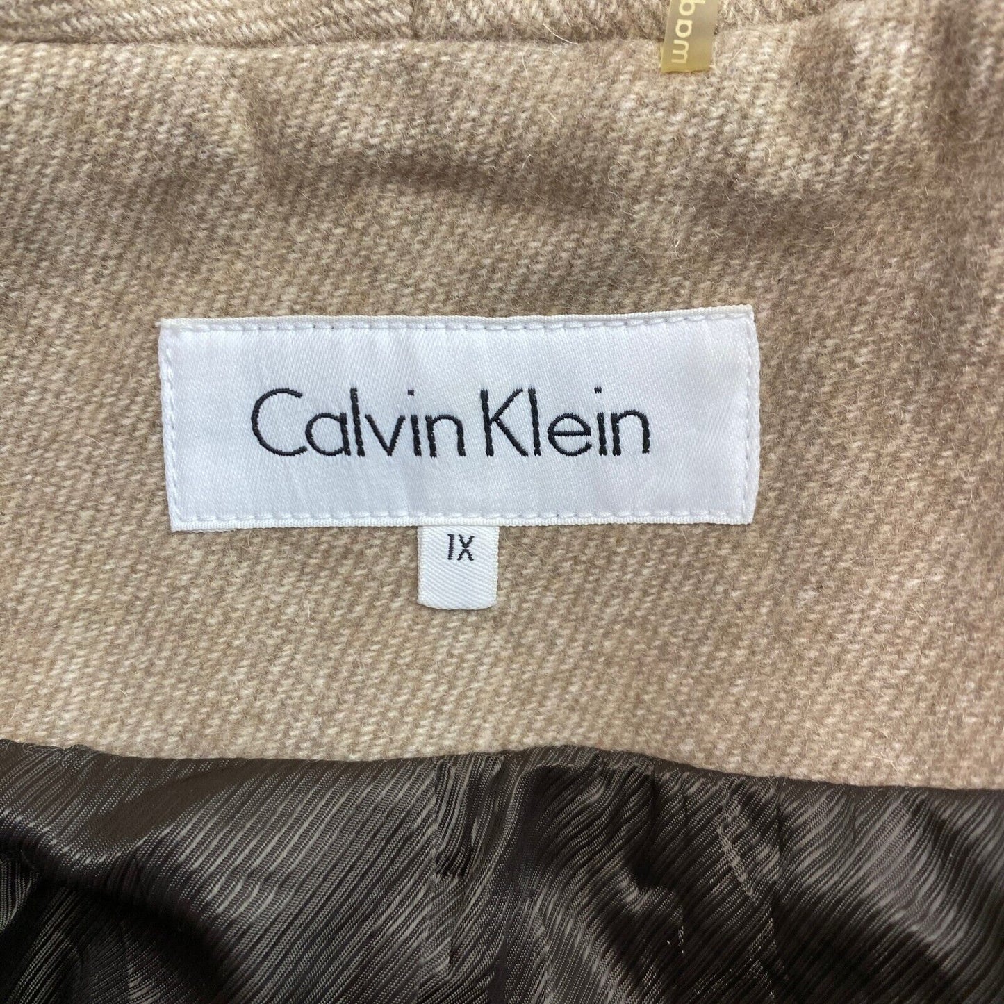 Calvin Klein Braune Wollmischung Übermanteljacke Größe XL