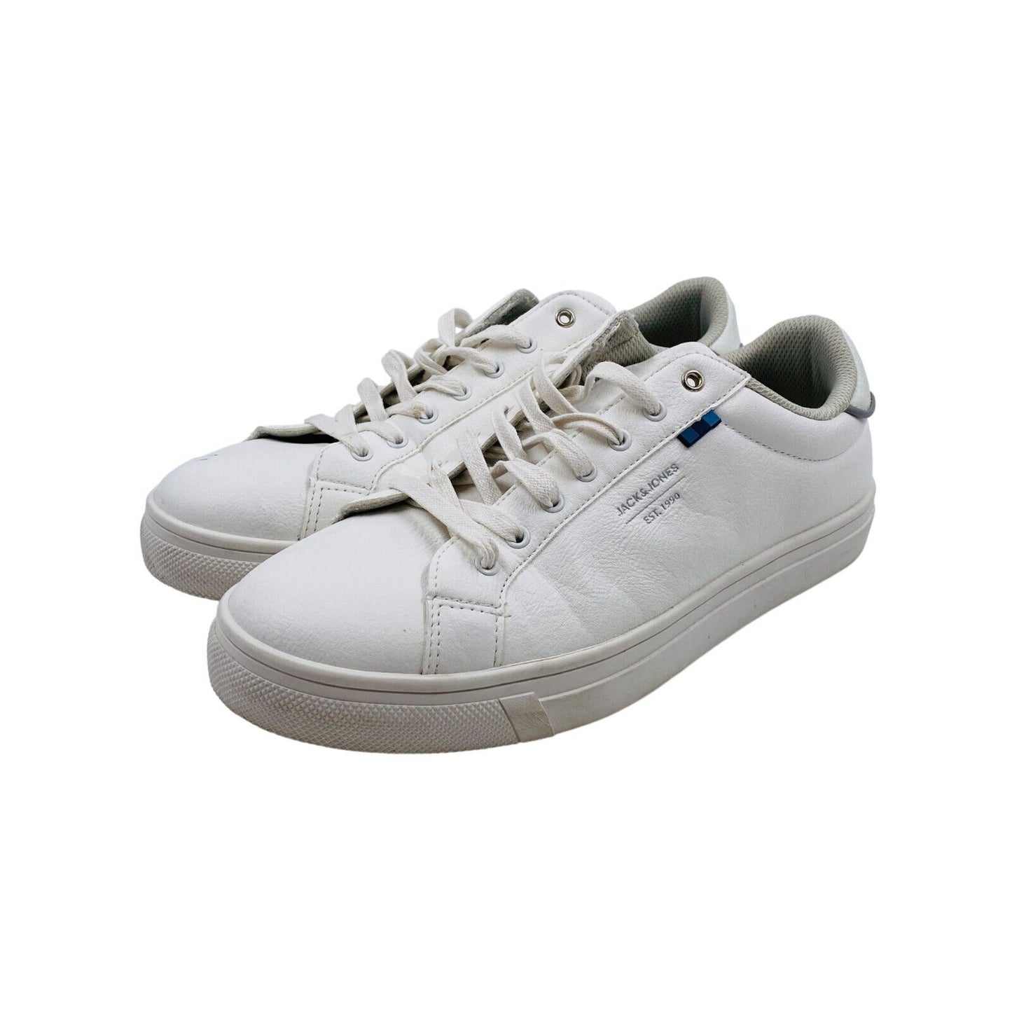 JACK&JONES White Low Top Lace Up Sneakers Shoes Size EU 42 UK 8 US 9