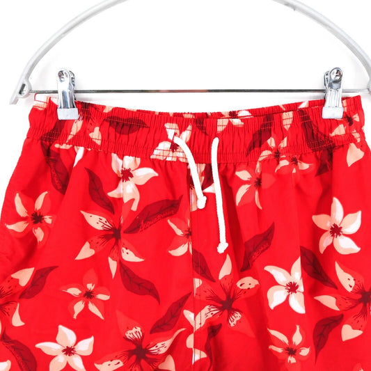 ACQUAROSSA Red Floral Print Swimwear Swimming Trunks Shorts Size L