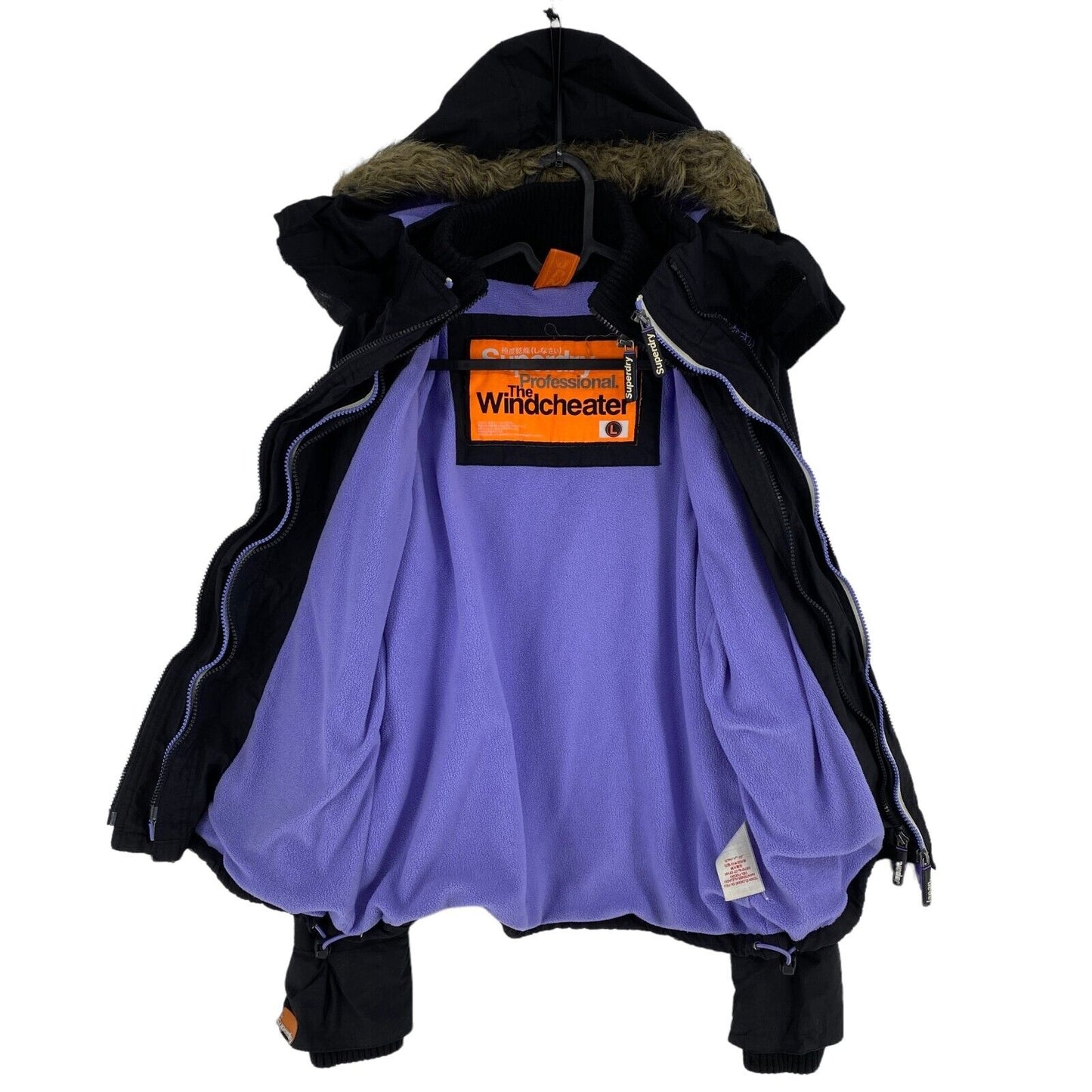 SUPERDRY Professional The Windcheater Veste à capuche noire Taille L