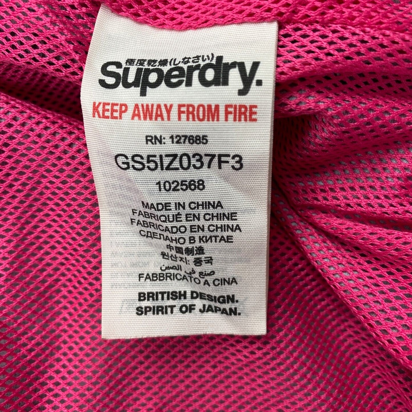 SUPERDRY Original Windcheater Grey Jacket Coat Size L