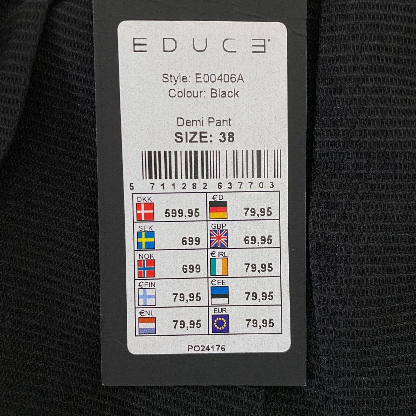 EDUCE Black Slim Fit Pants Trousers Size EUR 38 W28