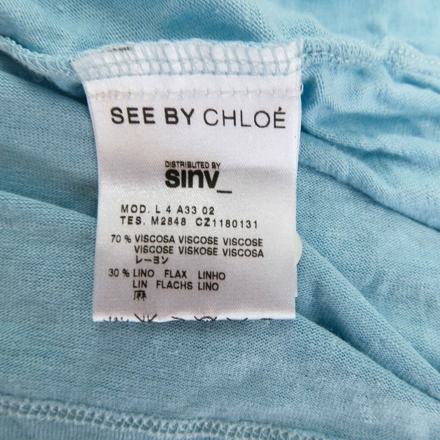 SEE By CHLOE Blaues Tanktop T-Shirt Größe EU 40 UK 12 US 10 EU 44 UK 16 US 14