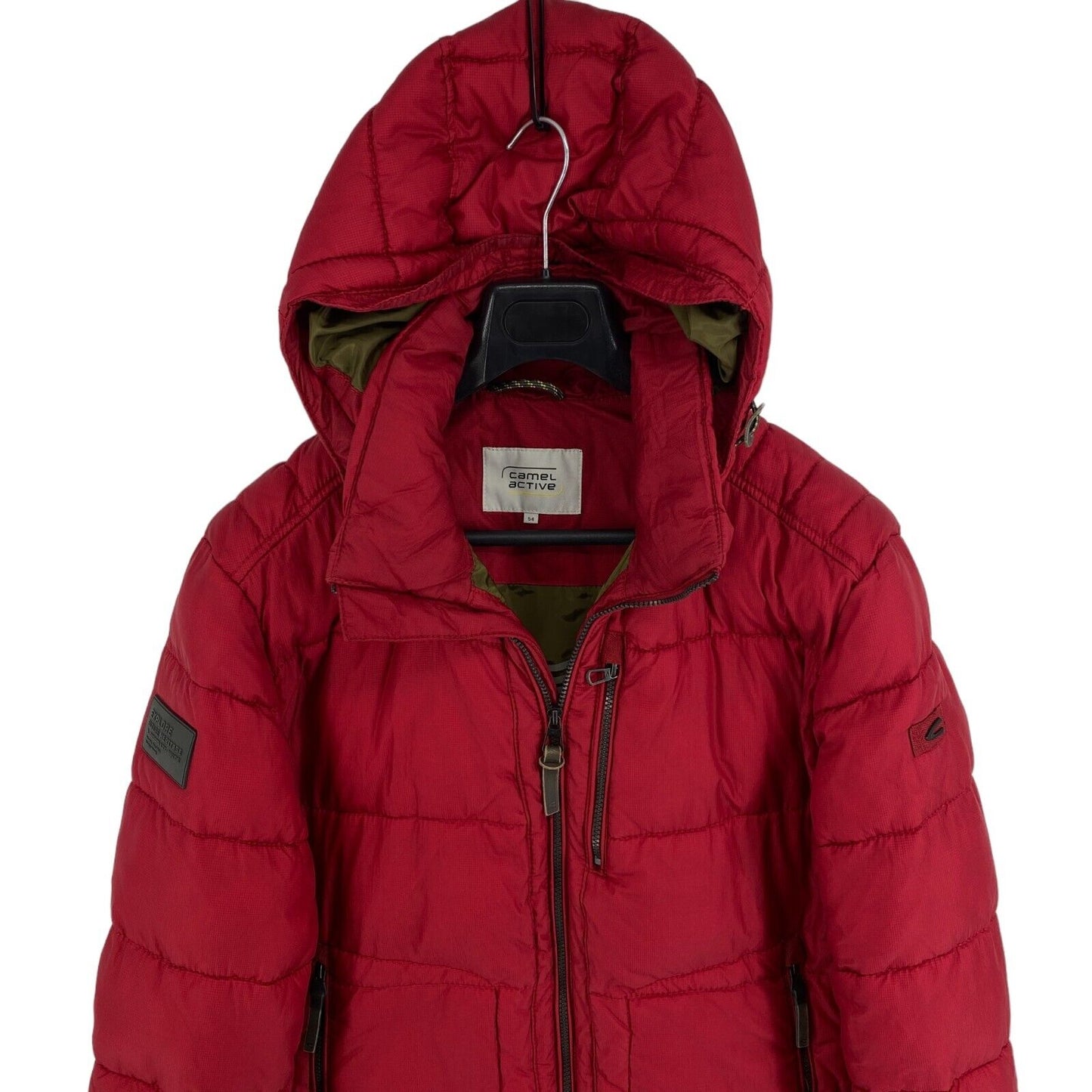 CAMEL ACTIVE Red Hooded Padded Puffer Jacket Coat Size EU 54 UK/US 44