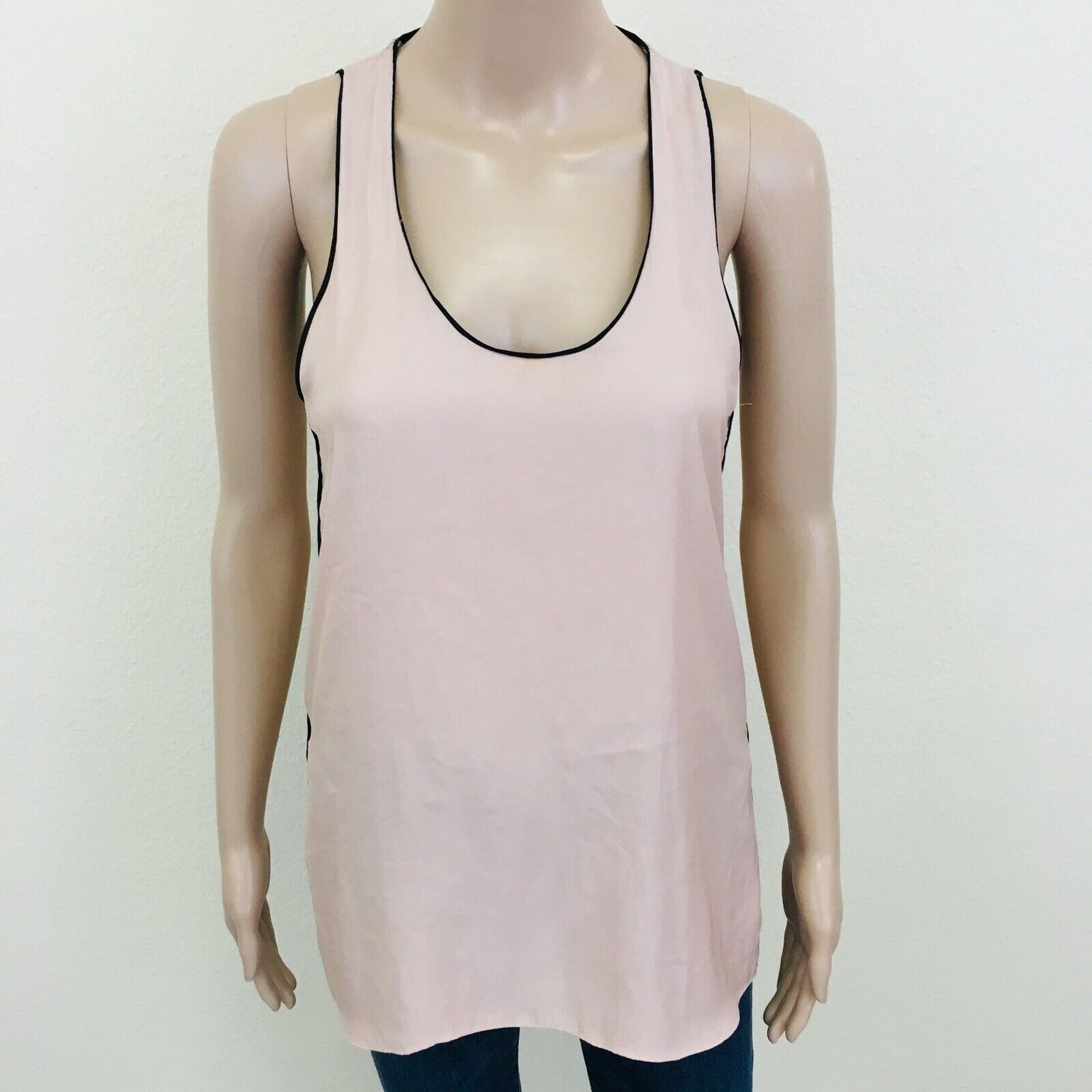 ZARA Cream Pink Tank Top T Shirt Size S