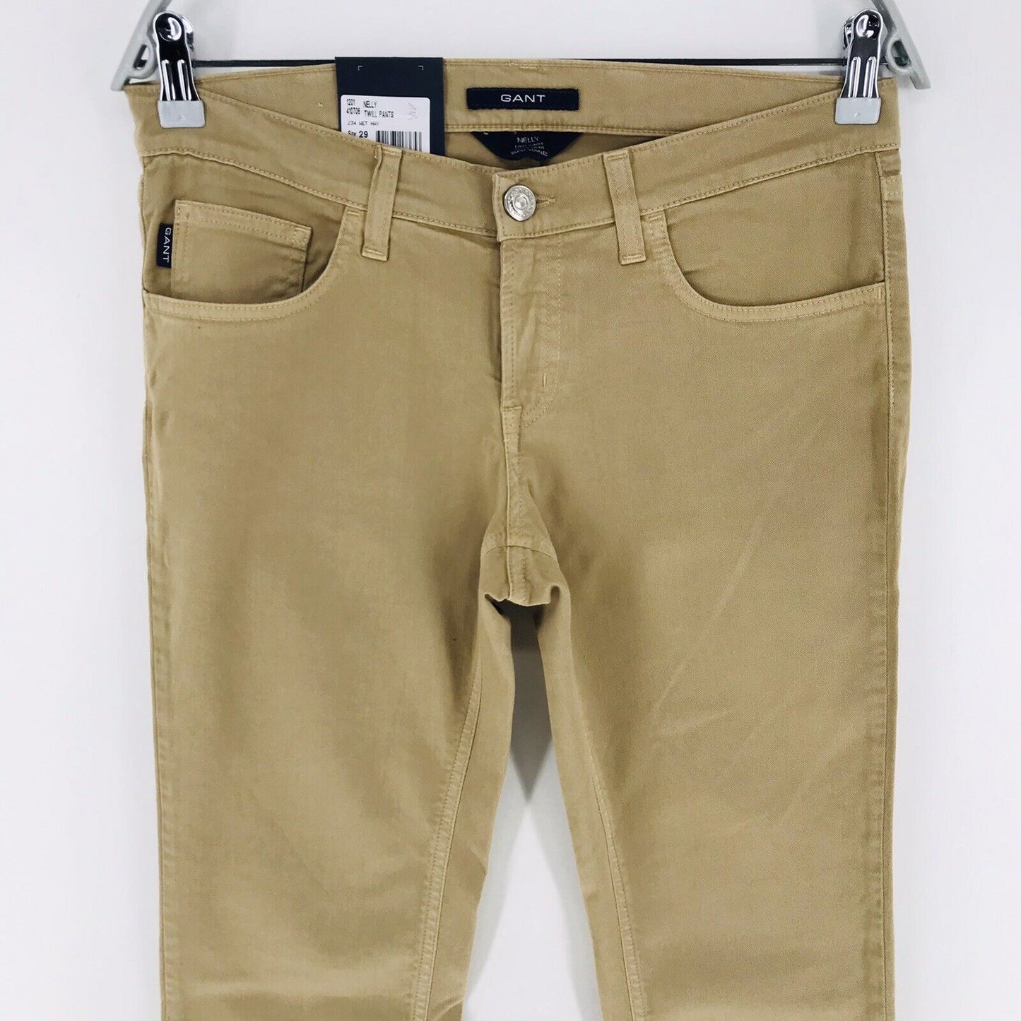 GANT NELLY Femme Beige Stretch Taille Basse Regular Super Slim Fit Jeans W29 L34