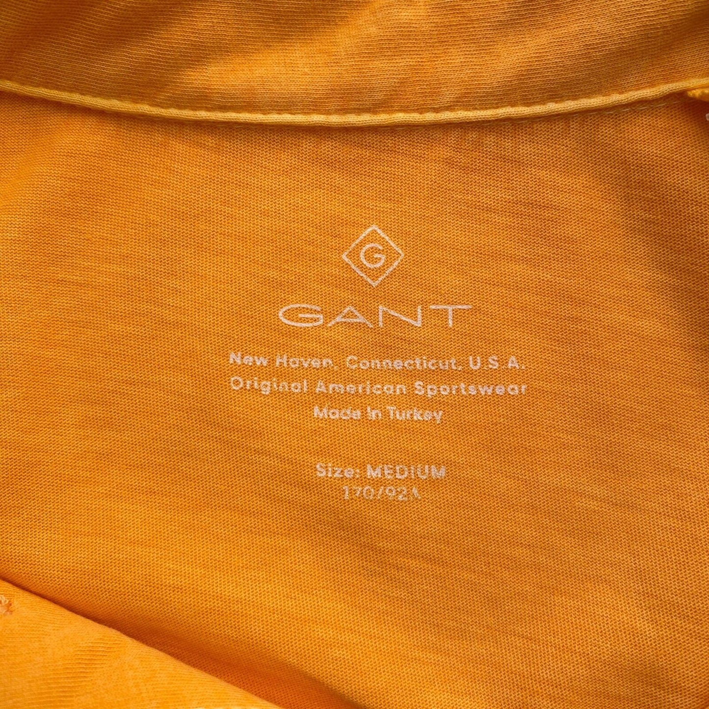 GANT Men Orange Sun Faded Jersey Rugger Short Sleeve Polo Shirt Size M