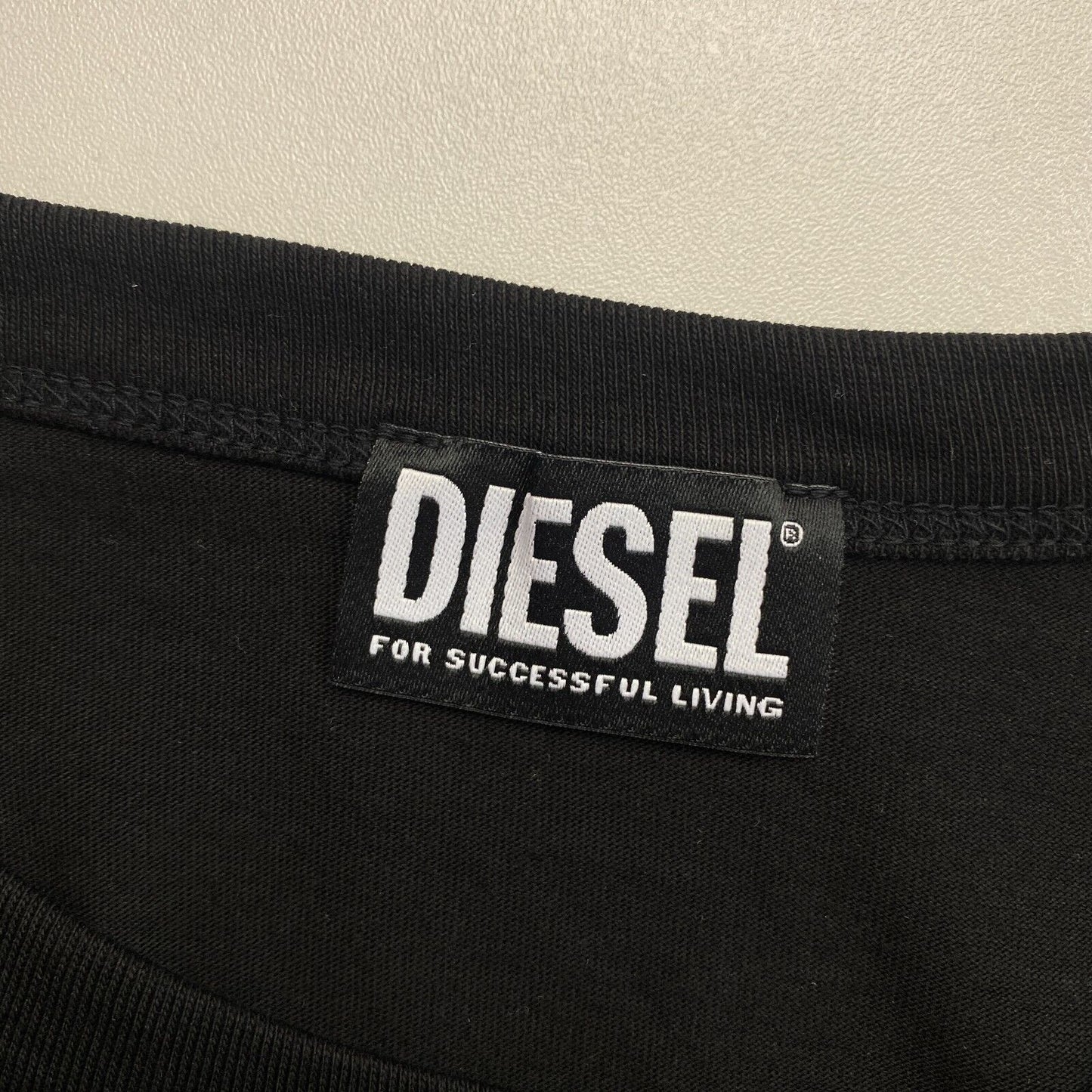 DIESEL Black With Spray Can Print Crew Neck T Shirt Size L