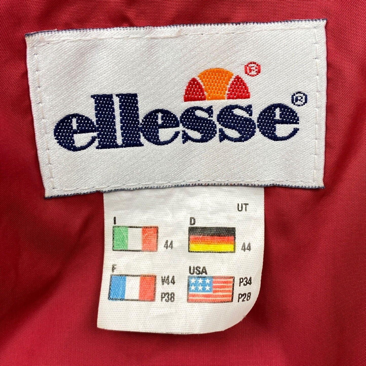 ELLESSE Red Down Puffer Jacket Coat Size EU 44 UK/US 34