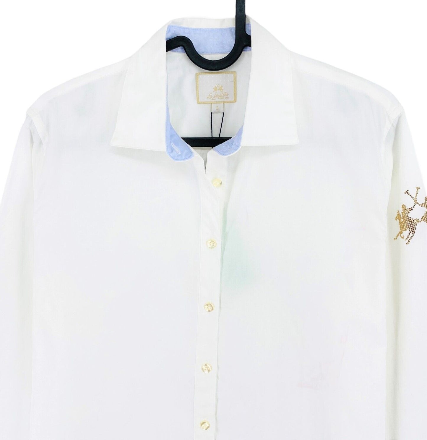 LA MARTINA White Cotton Poplin Long Sleeves Shirt Size 3 / M