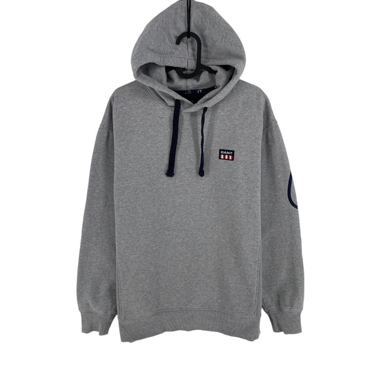 GANT Grau Entspannter Retro Logo Kapuzenpullover Pullover Größe M