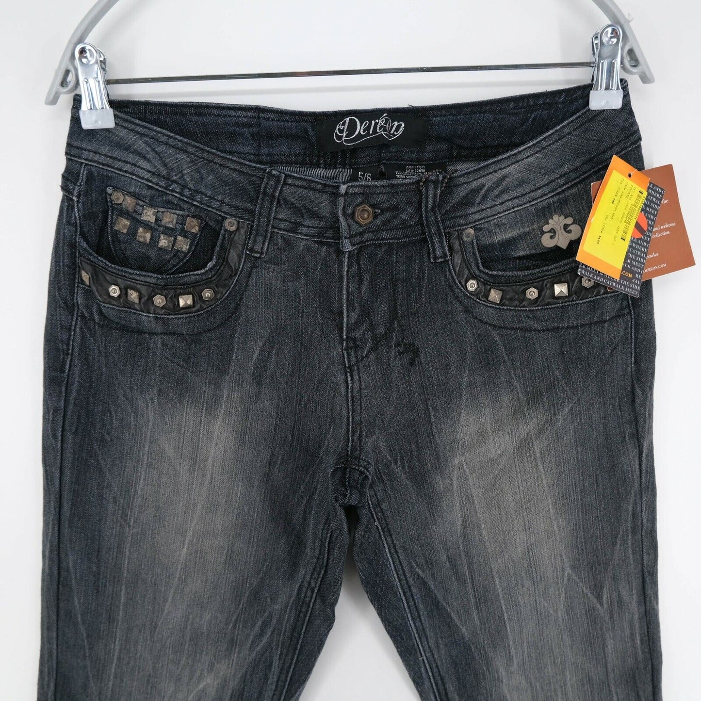 Prix ​​conseillé 108 € DEREON Jean en denim gris foncé Taille 1/2 W27 3/4 W28 5/6 W29