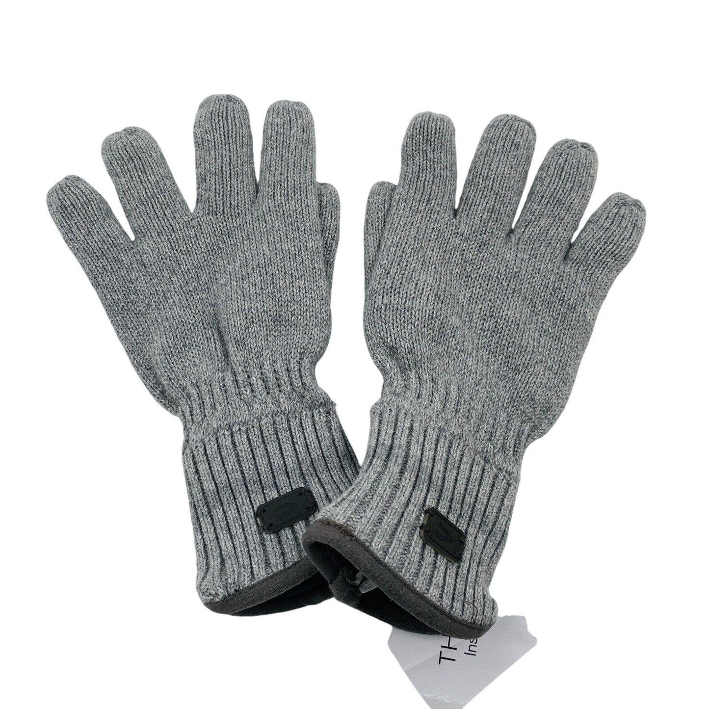 Camel Active Mens Grey Cotton Insulated Warm Knit Gloves Size L