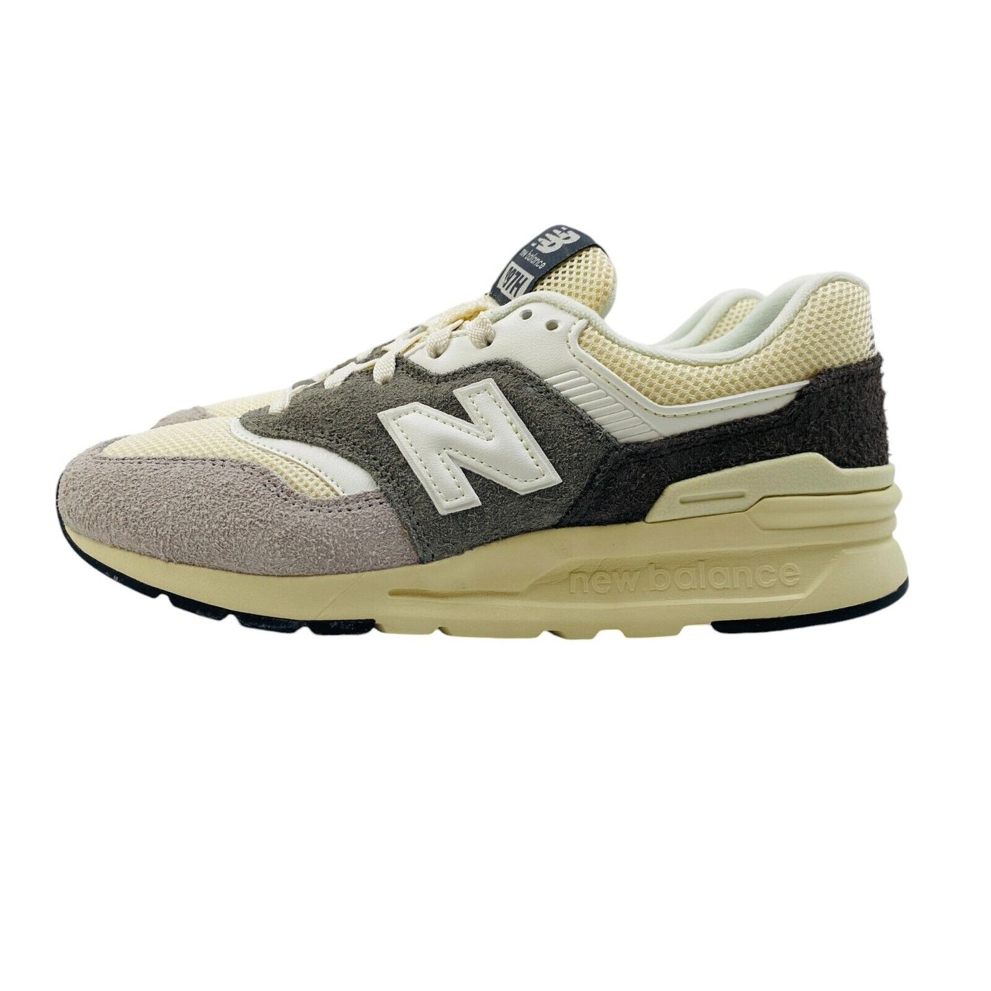 New Balance Boys Grey Beige Suede Leather Shoes Sneakers EUR 38.5 UK 5.5 US 6