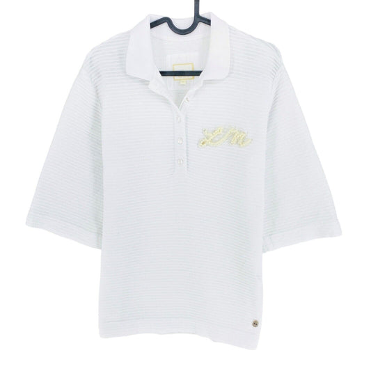 LA MARTINA White 3/4 Sleeves Polo Shirt Size 3 / M