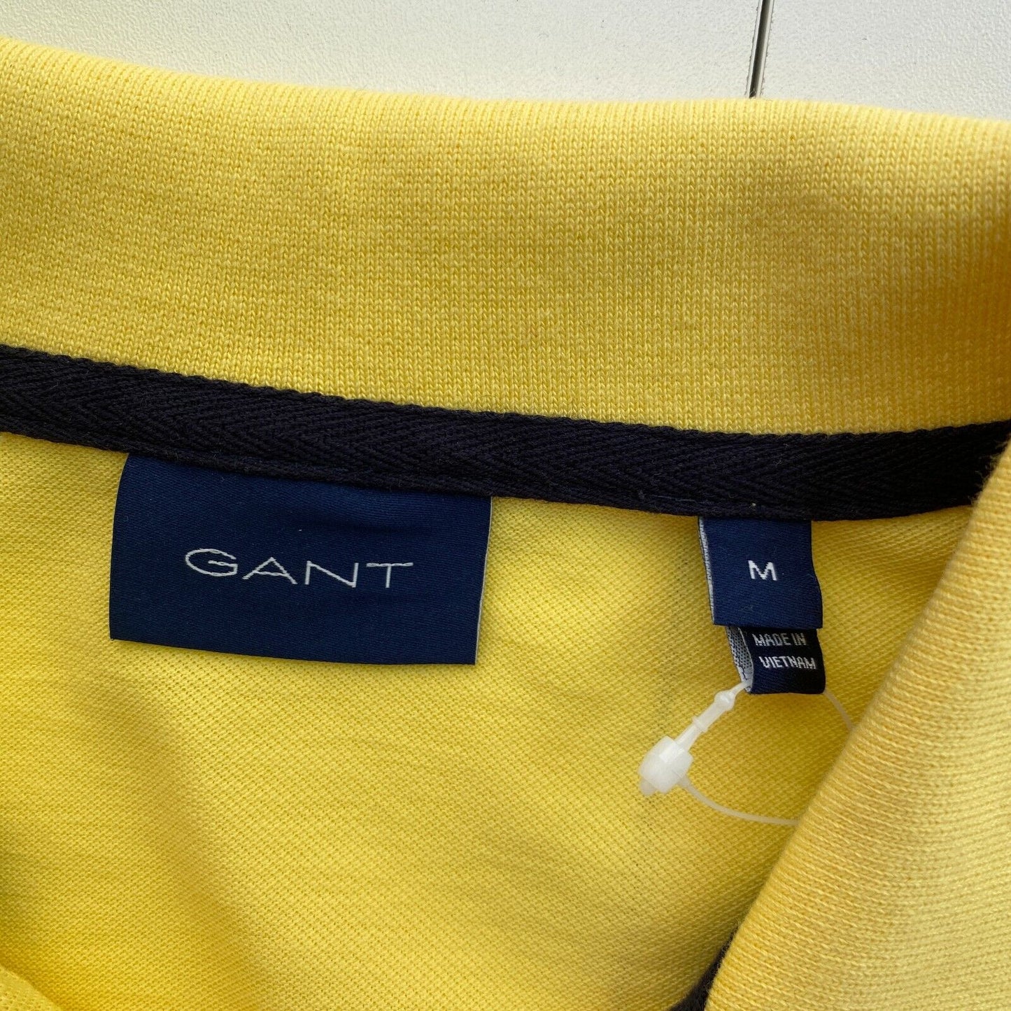 GANT Yellow Contrast Tipping Pique Rugger Polo Shirt Size M