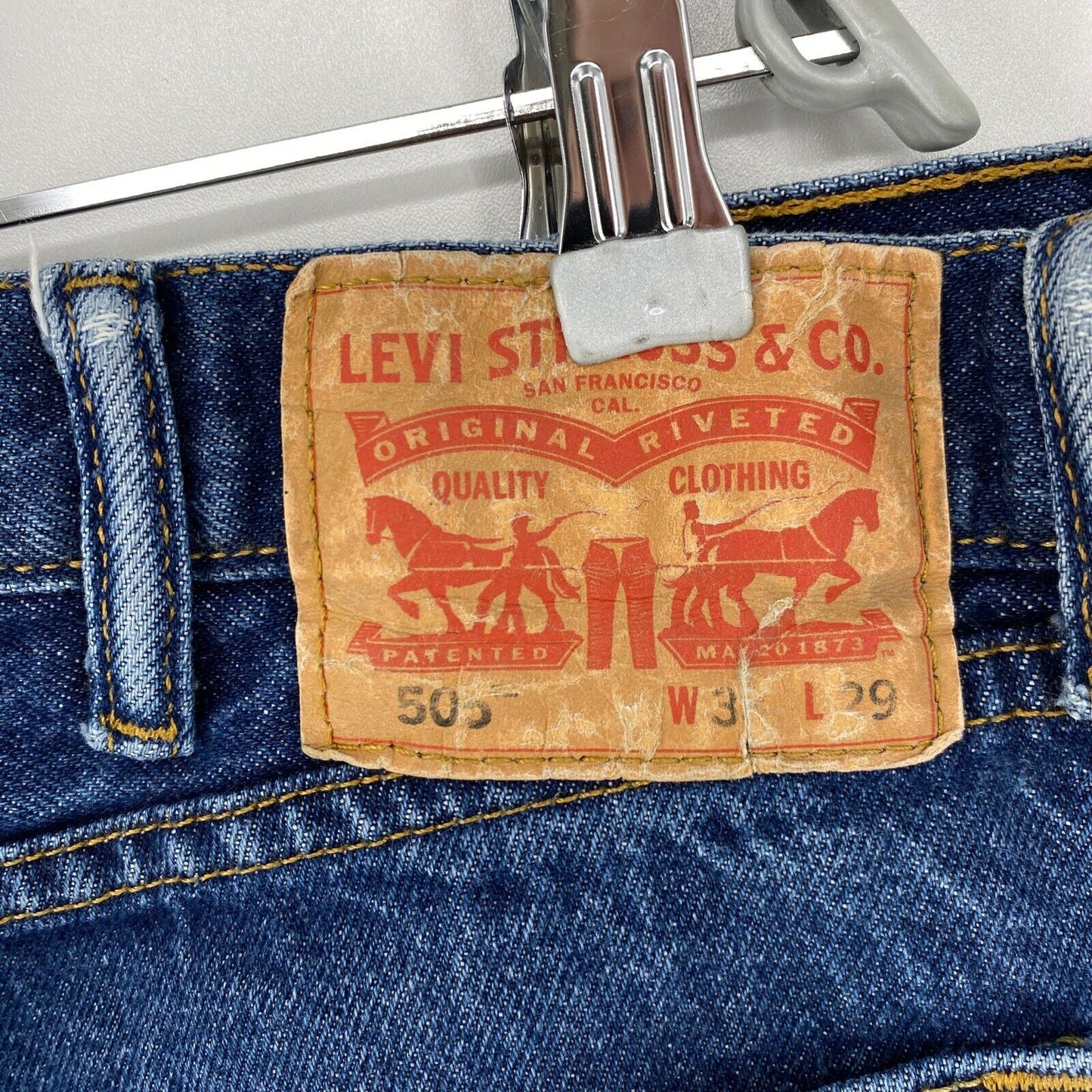 Levi's 505 Blue Regular Straight Fit Jeans W38 L29