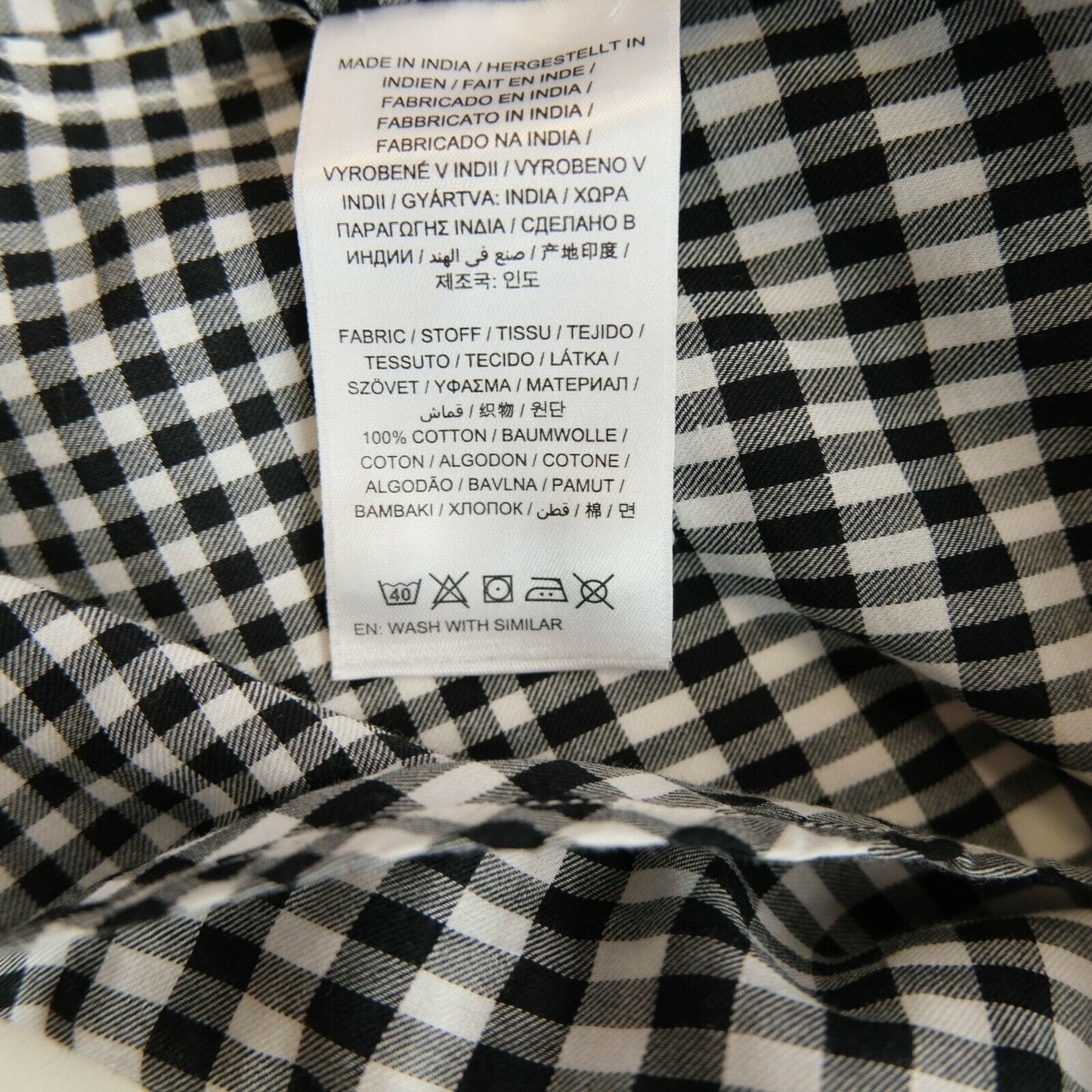 GANT Black Check Print Relaxes Shirt Size EU 36 UK 8 US 6