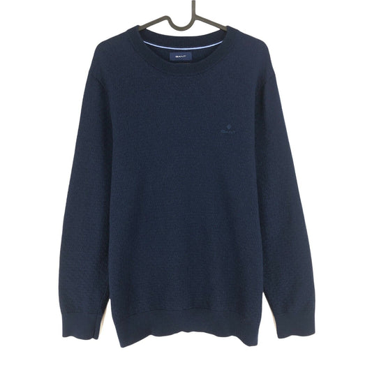 GANT Navy Blue 100% Wool Crew Neck Jumper Sweater Size M